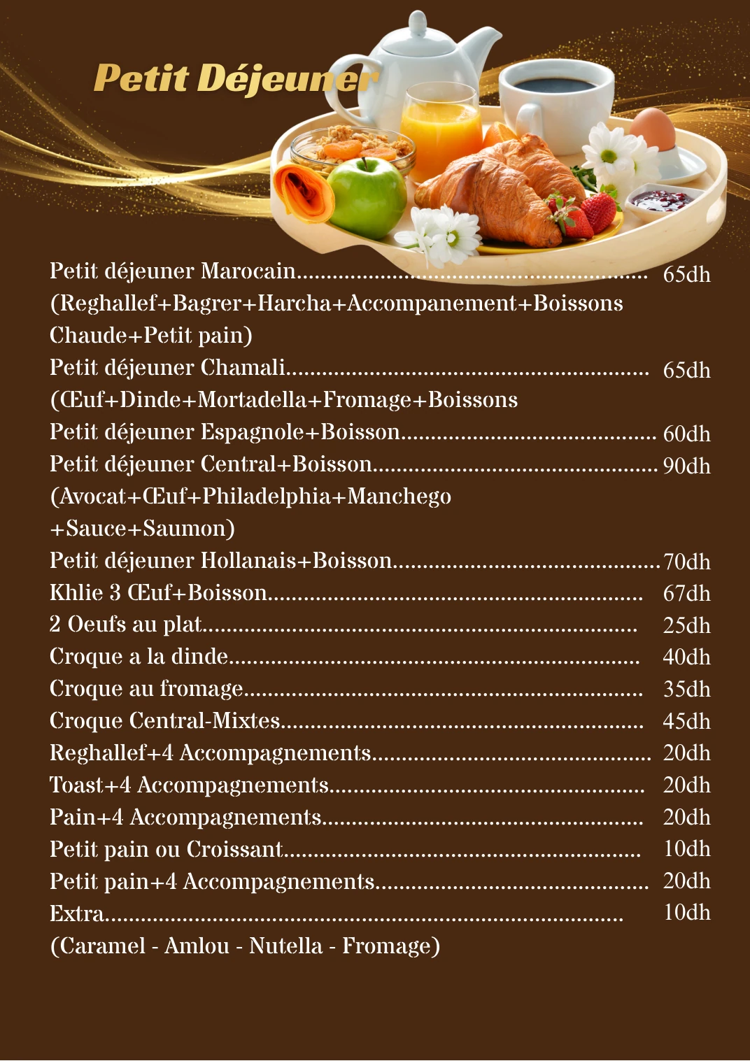 Menu français : petit déjeuner, page 3 sur 17
